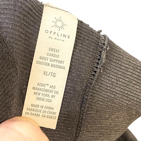 Offline by Aerie Racerback Sports Bra XL Gray Sweat Most Support Cardio Workout - Picture 5 of 6